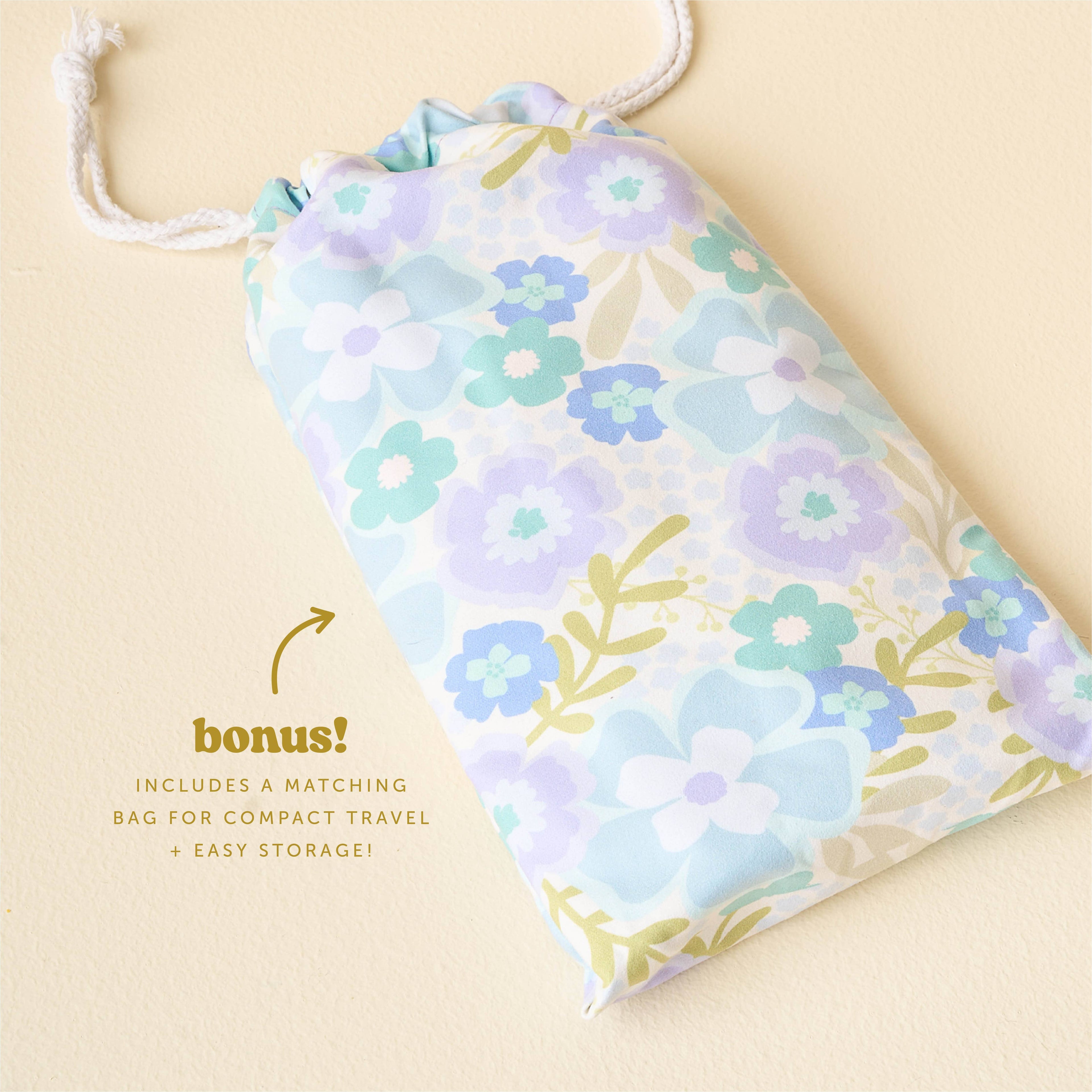 The Darling Effect - XL Quick-Dry Beach Towel-Beyond Blooms Blue Green
