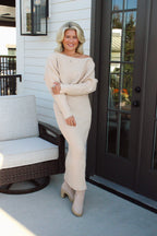 Chestnut Knit Midi Skirt Set