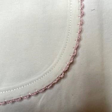 Zsa Zsa & LoLLi - Receiving Blanket (Picot Trim) Baby Gift, Embroidery, Mono: Pink
