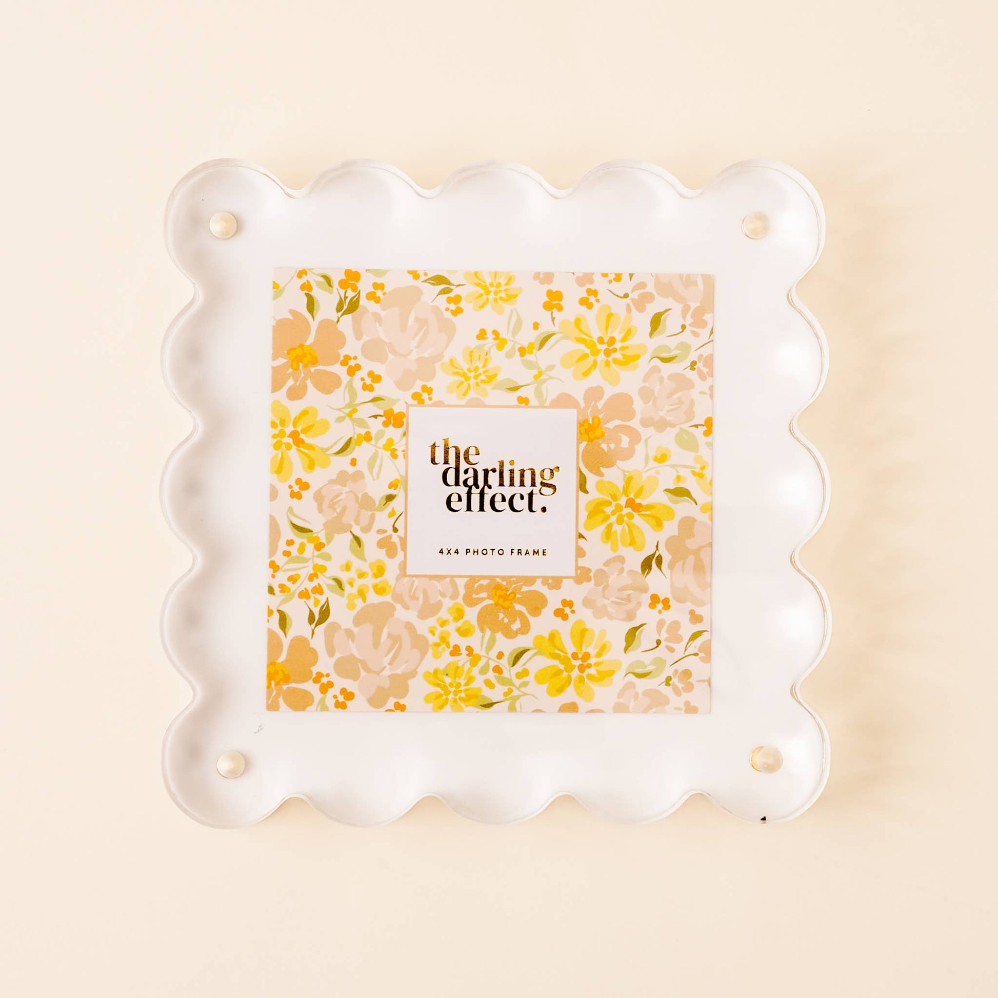 The Darling Effect - Square Scalloped Acrylic Frame-White