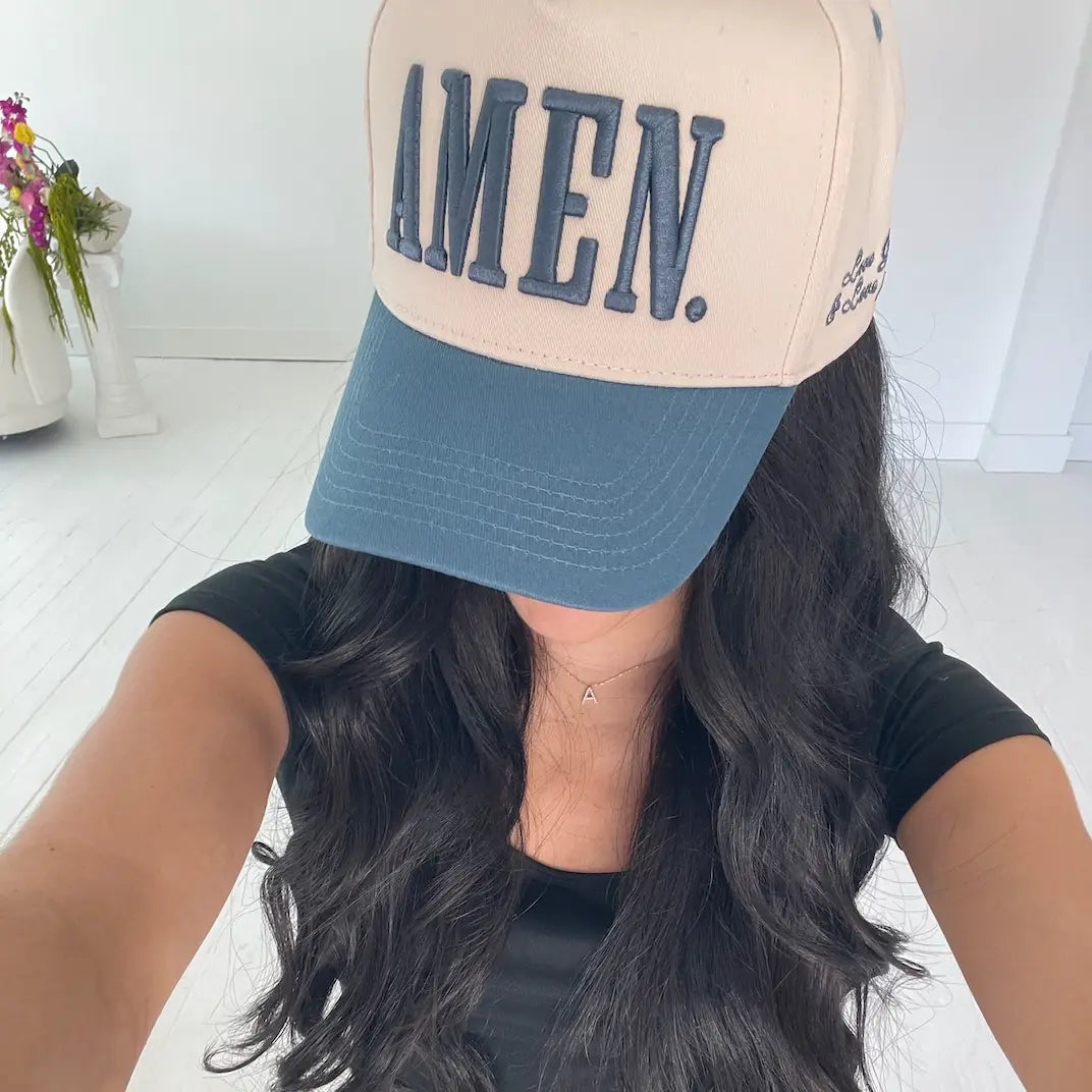 Kenz Kustomz - Amen Slate Blue Vintage Trucker Hat