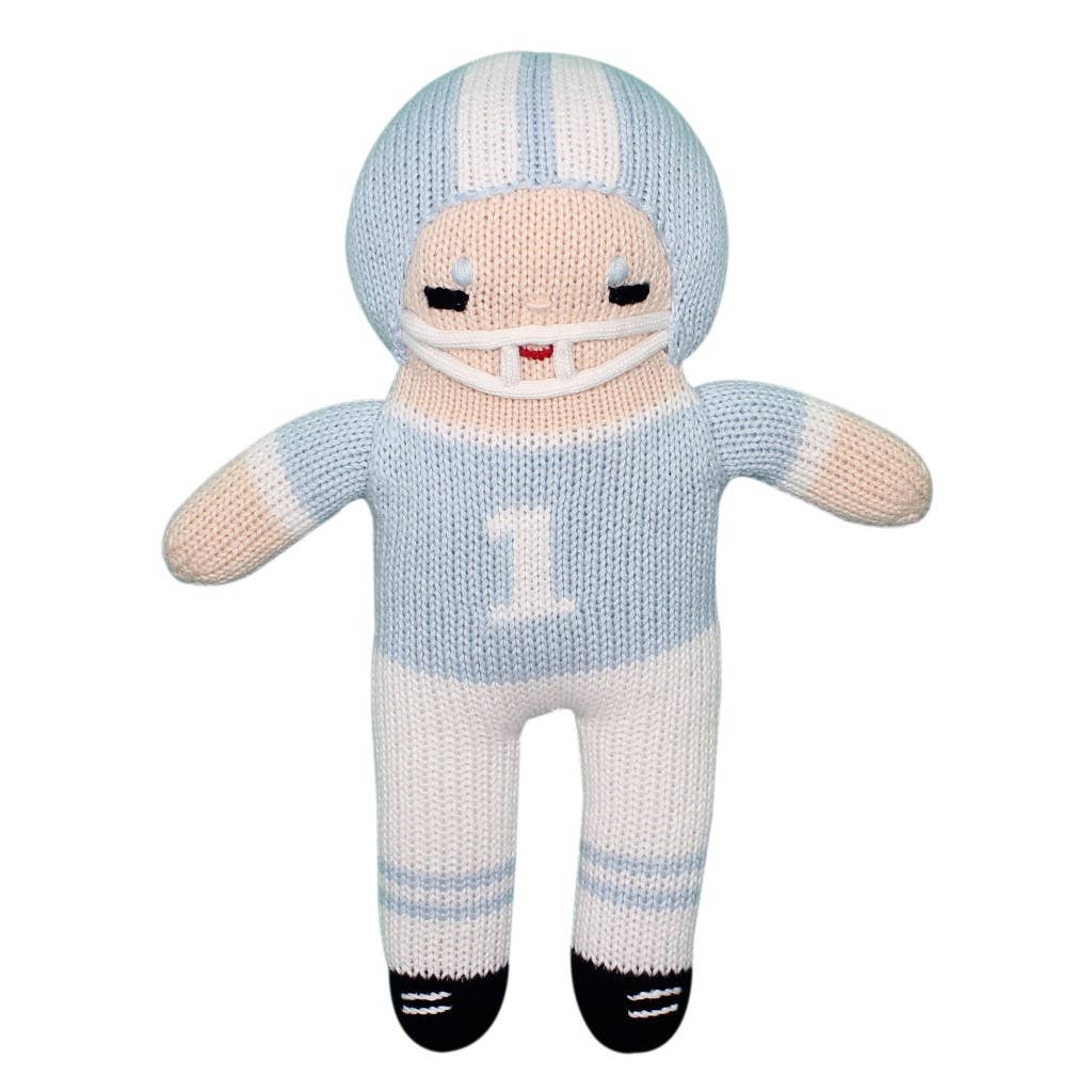 Petit Ami & Zubels - Football Player Knit Dolls: Red/White / 7" Rattle
