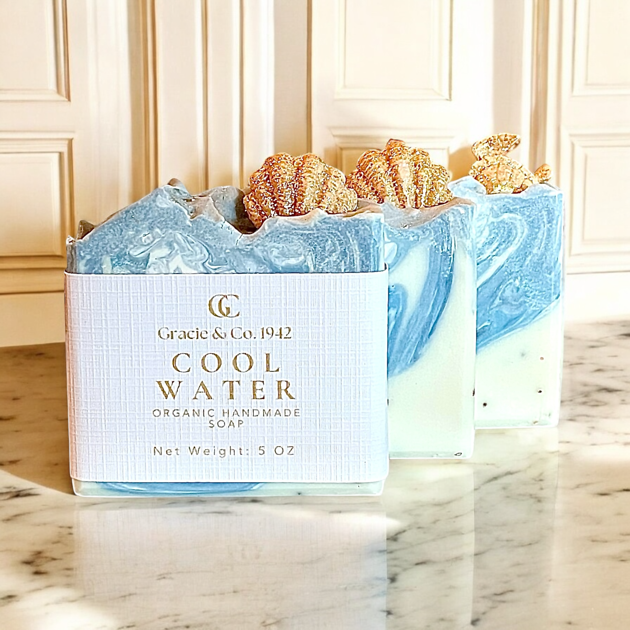 Gracie & Co. 1942 - Cool Waters Organic Handmade Shea Butter Soap Bar
