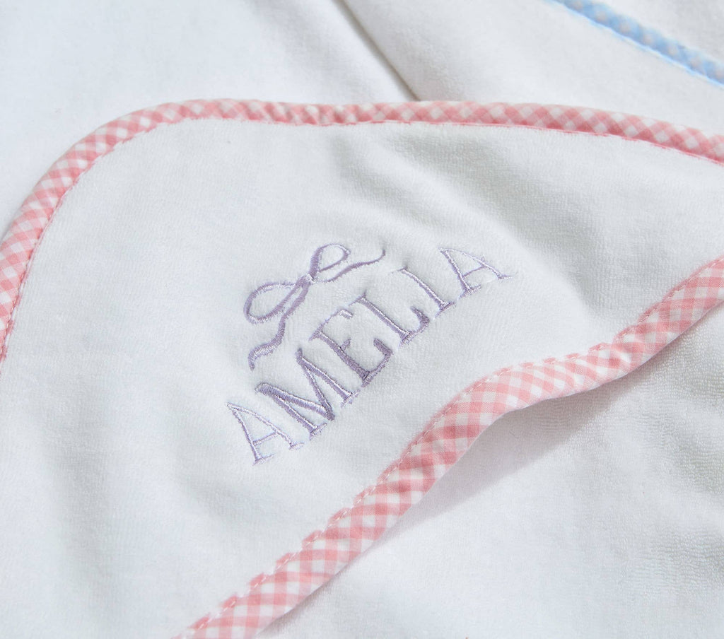 Zsa Zsa & LoLLi - Hooded Terry Cloth Towel Bath Set - Gingham: Blue