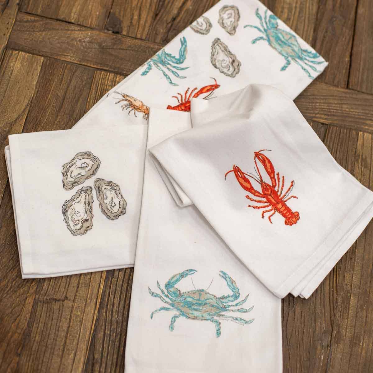 The Royal Standard - Crawfish Hand Towel   White/Red   20x28