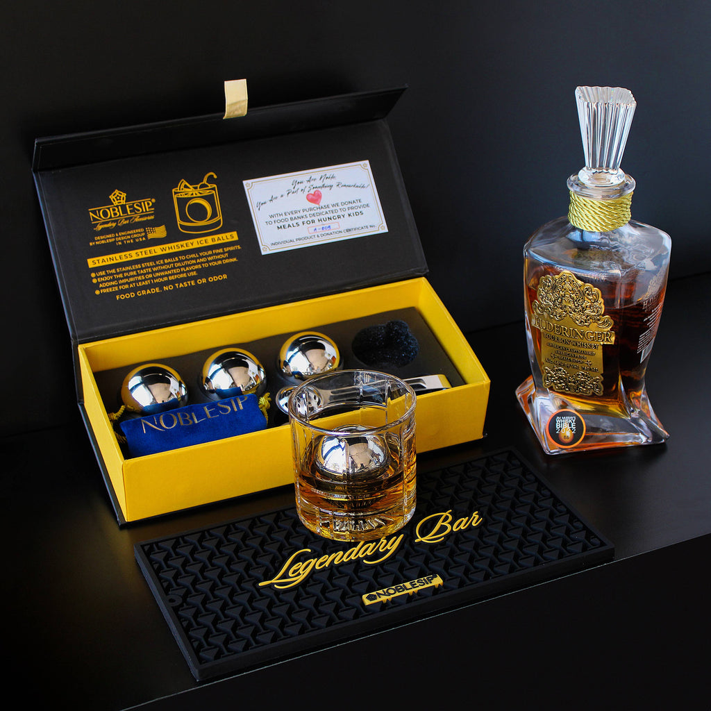 NOBLESIP - Whiskey INNOVATIVE Chilling Ice Balls Set, Father's Day gift