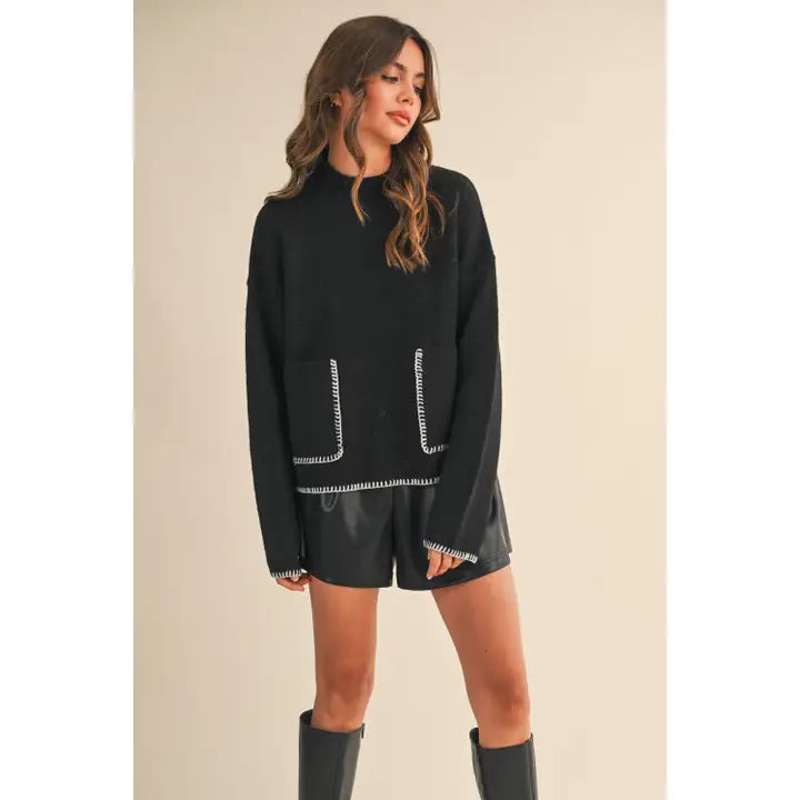 Harper Contrast Pocket Knit