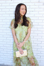 Willow Whisp Mesh Neck Tie Maxi Dress