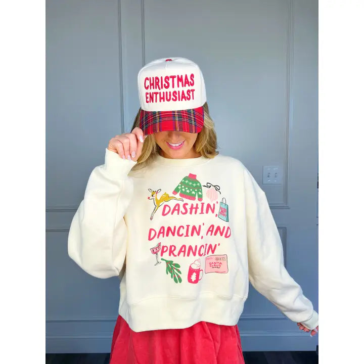 Dashin, Dancin, Prancin Crop Sweatshirt