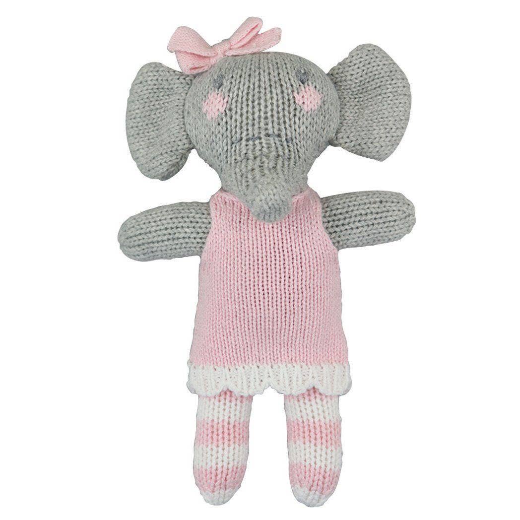 Petit Ami & Zubels - Edna the Elephant Hand-Knit Rattle: 7" Rattle