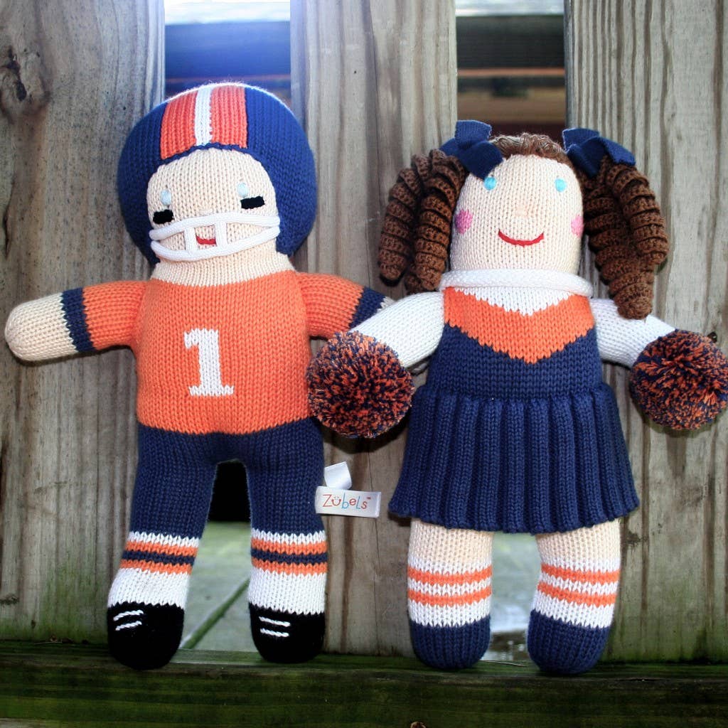 Petit Ami & Zubels - Football Player Knit Dolls: Red/White / 7" Rattle