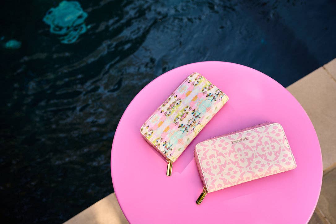 Laura Park Designs - Porto Tiles Blush Leather Wallet: One Size