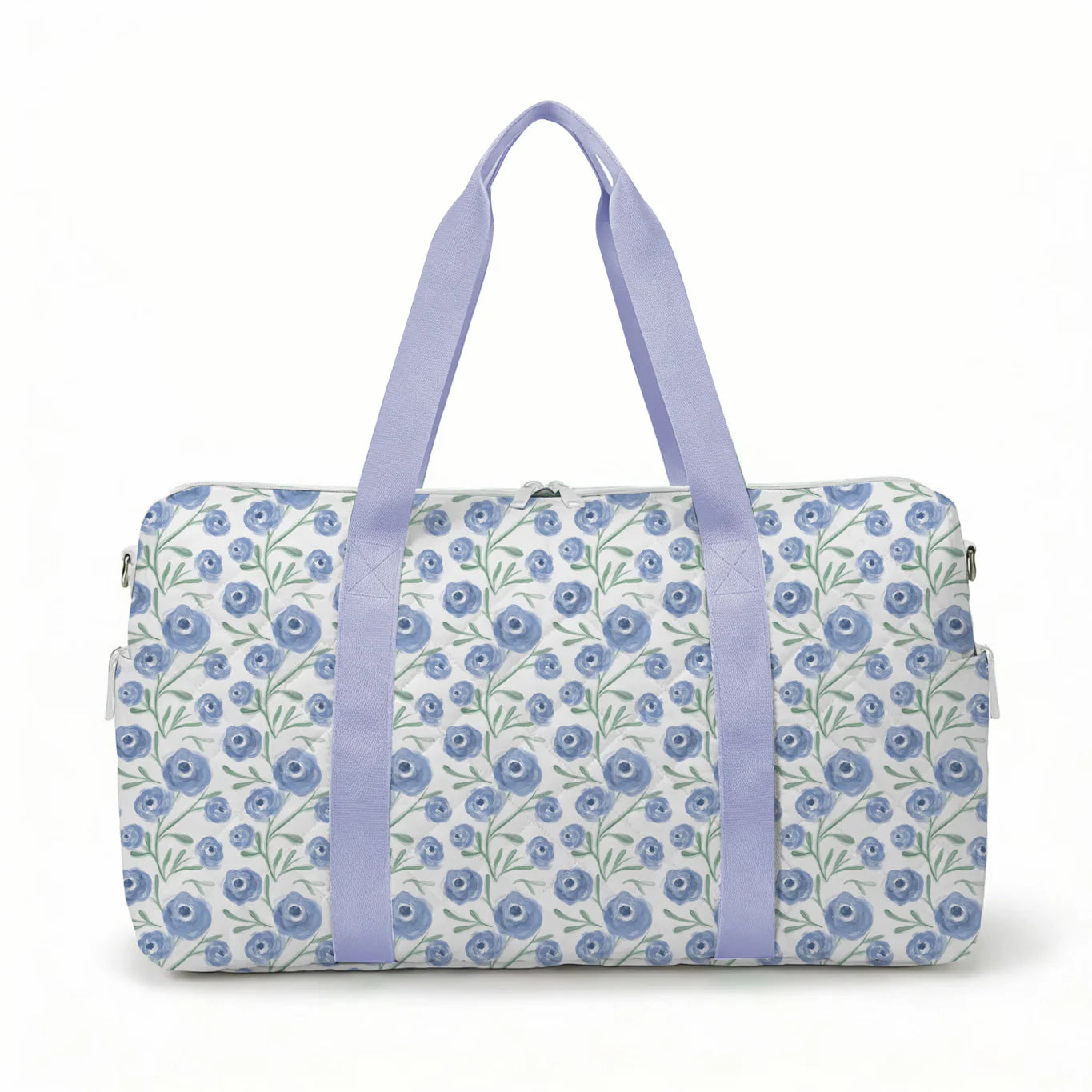 Purple Poppy Quilted Duffle Bag