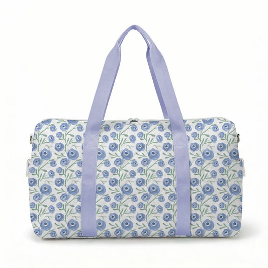 Purple Poppy Quilted Duffle Bag