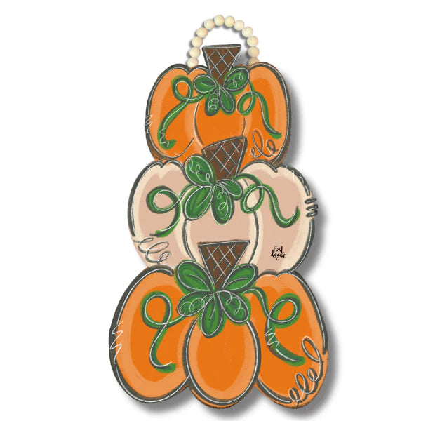 Tan Pumpkin Stack Door Hanger