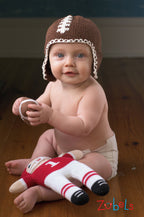 Petit Ami & Zubels - Football Player Knit Dolls: Red/White / 7" Rattle