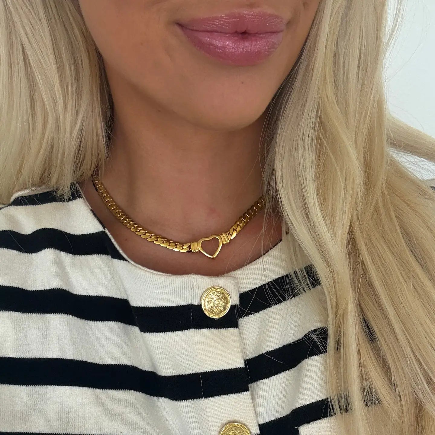 Chan Sutt Pearls - Small Open Heart Necklace