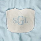 Zsa Zsa & LoLLi - Bib (Picot Trim) Newborn, Baby Gift, Embroidery, Monogram: Red Trim