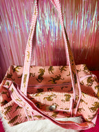 Heart of Grace - Dainty Pink Tiger | Large Scalloped Quilted Duffle Bag
