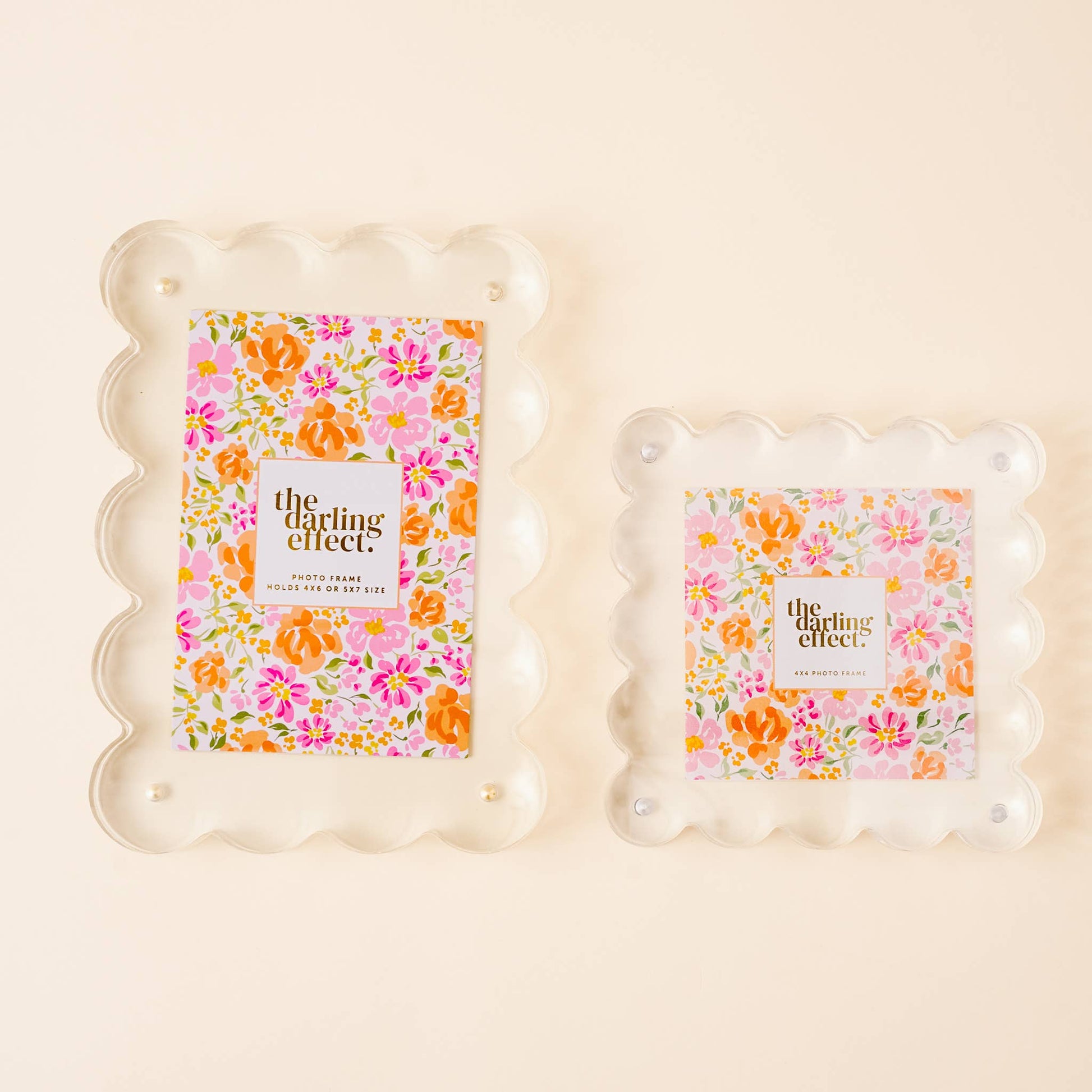 The Darling Effect - Square Scalloped Acrylic Frame-Clear