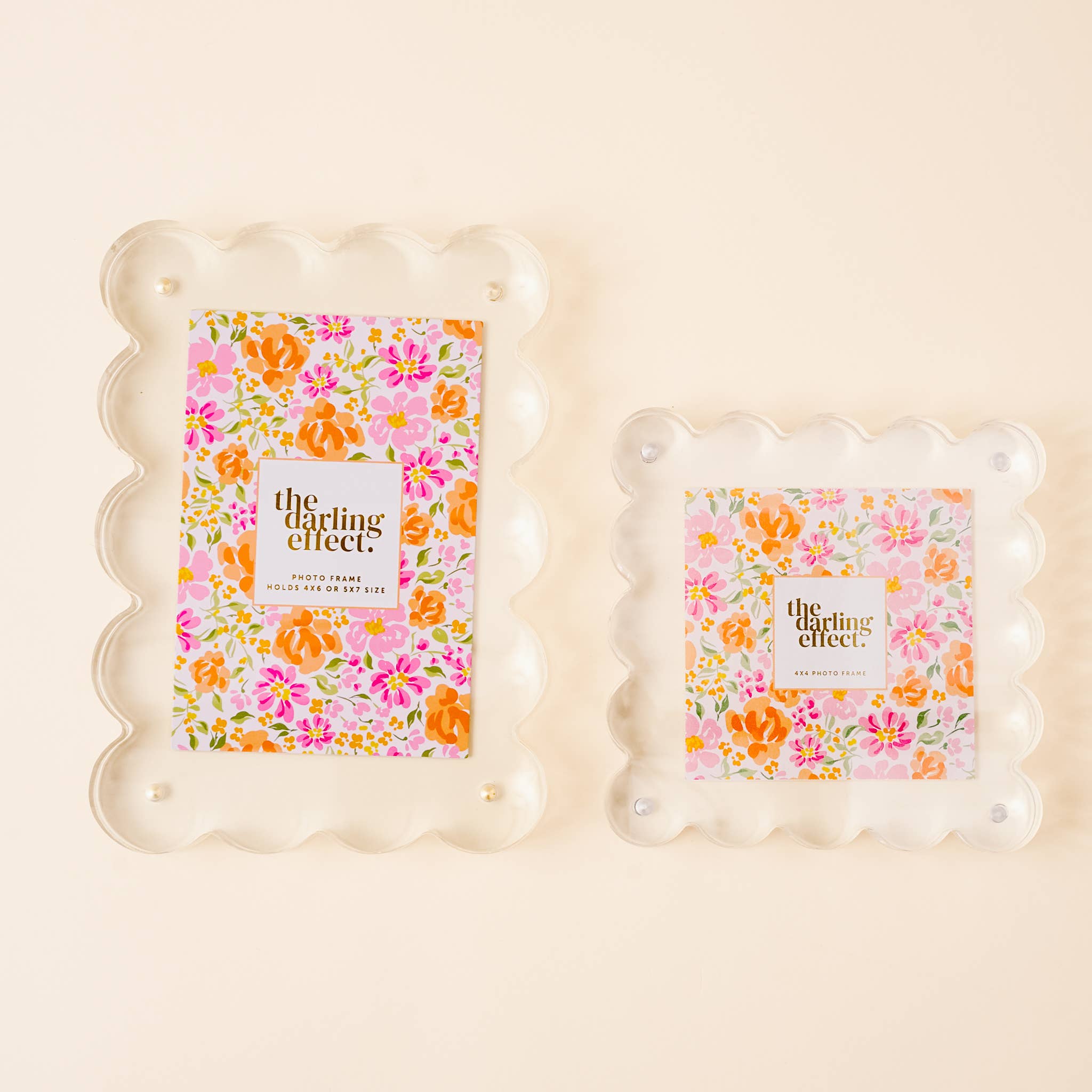 The Darling Effect - Square Scalloped Acrylic Frame-Clear