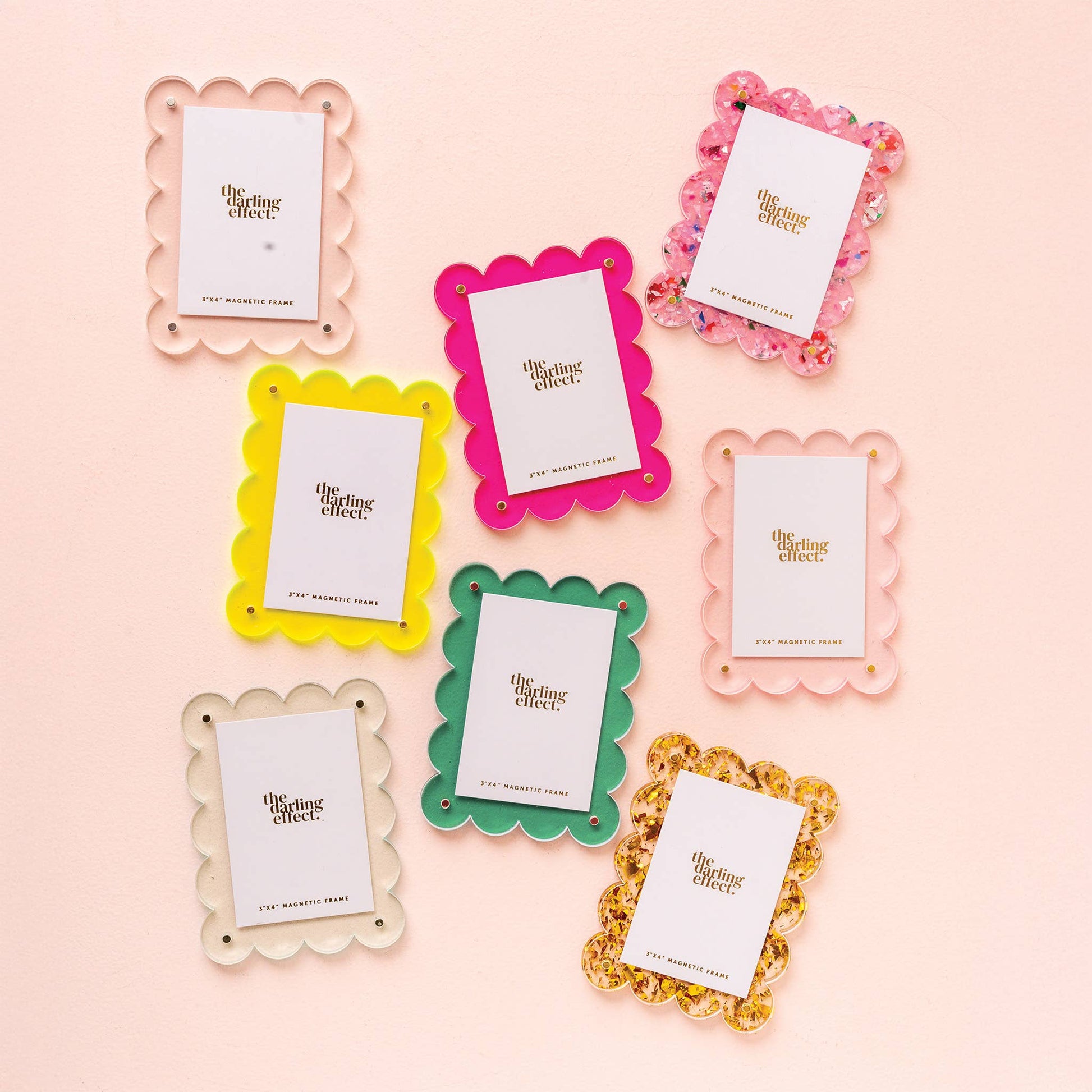 The Darling Effect - Mini Acrylic Picture Frame Magnet-Confetti Pink