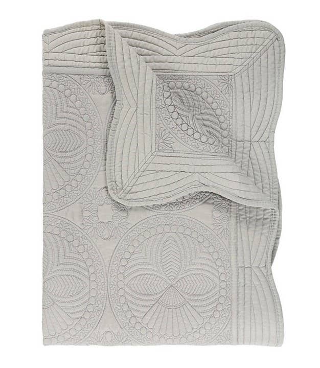 Zsa Zsa & LoLLi Monogram Blanks - Heirloom Quilt - Baby Quilt Blanket Swaddle Monogram: White