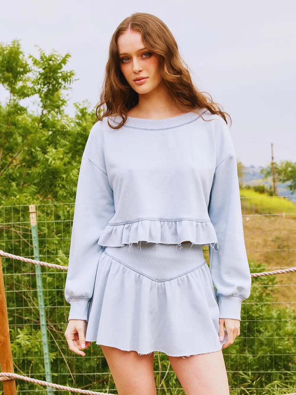 Ruffle + Pleat Skort Set