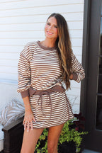 Stripe Me in Fall Skort Set
