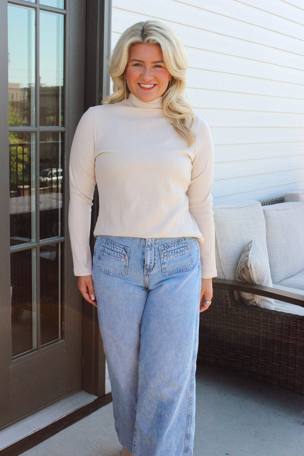 Campfire Turtleneck Ribbed Top