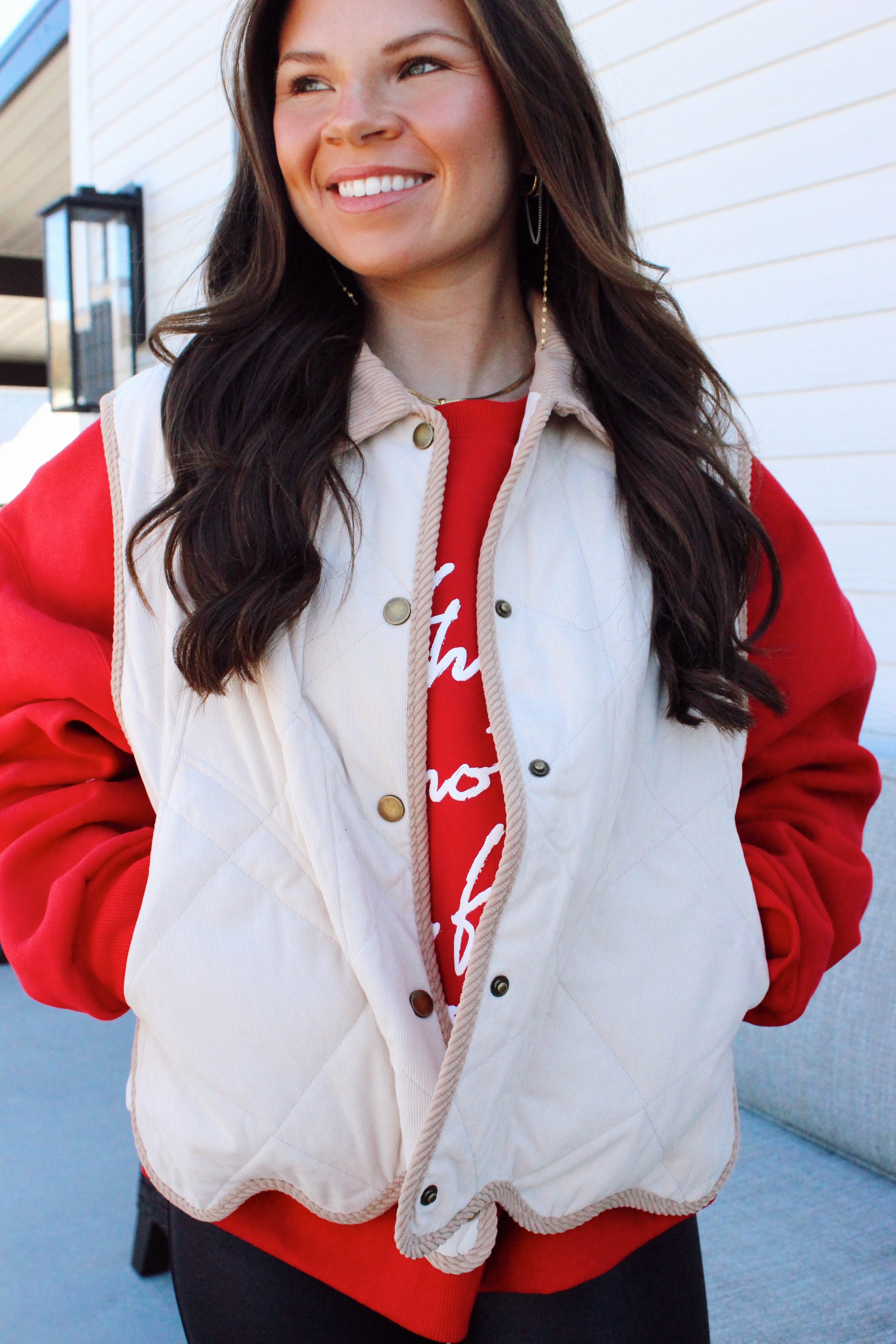 Cinnamon Cream Button Up Vest