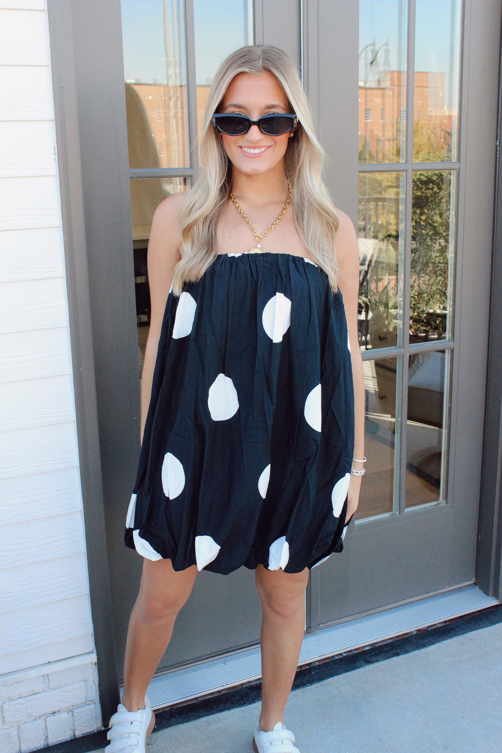 Dot Noir Bubble Dress