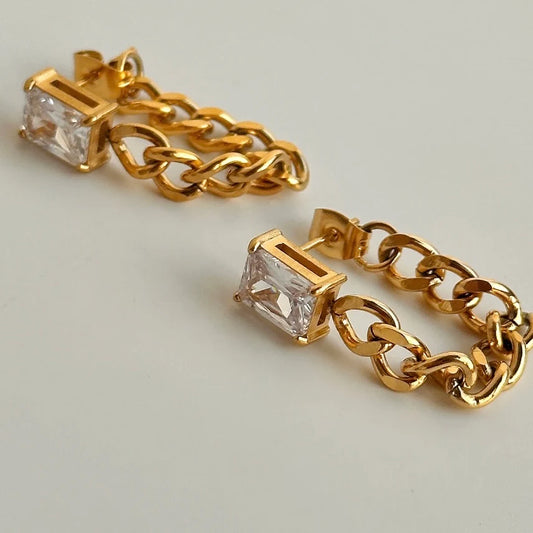 Chan Sutt Pearls - Diamond Chain Earrings