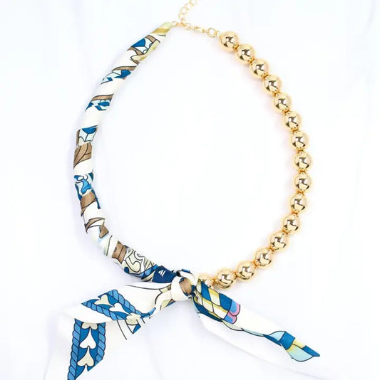 Vivian Beaded Scarf Necklace