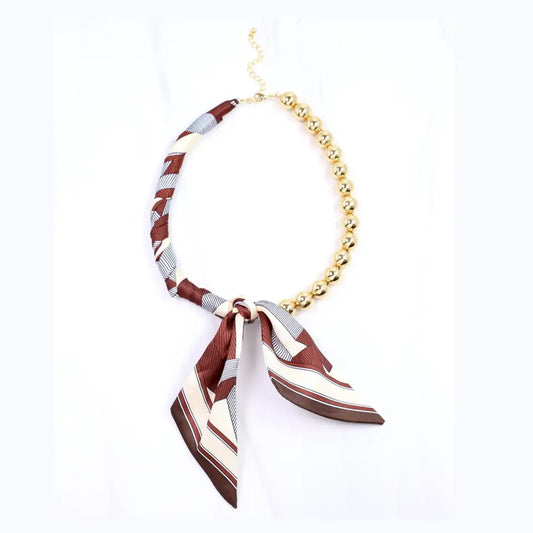 Vivian Beaded Scarf Necklace