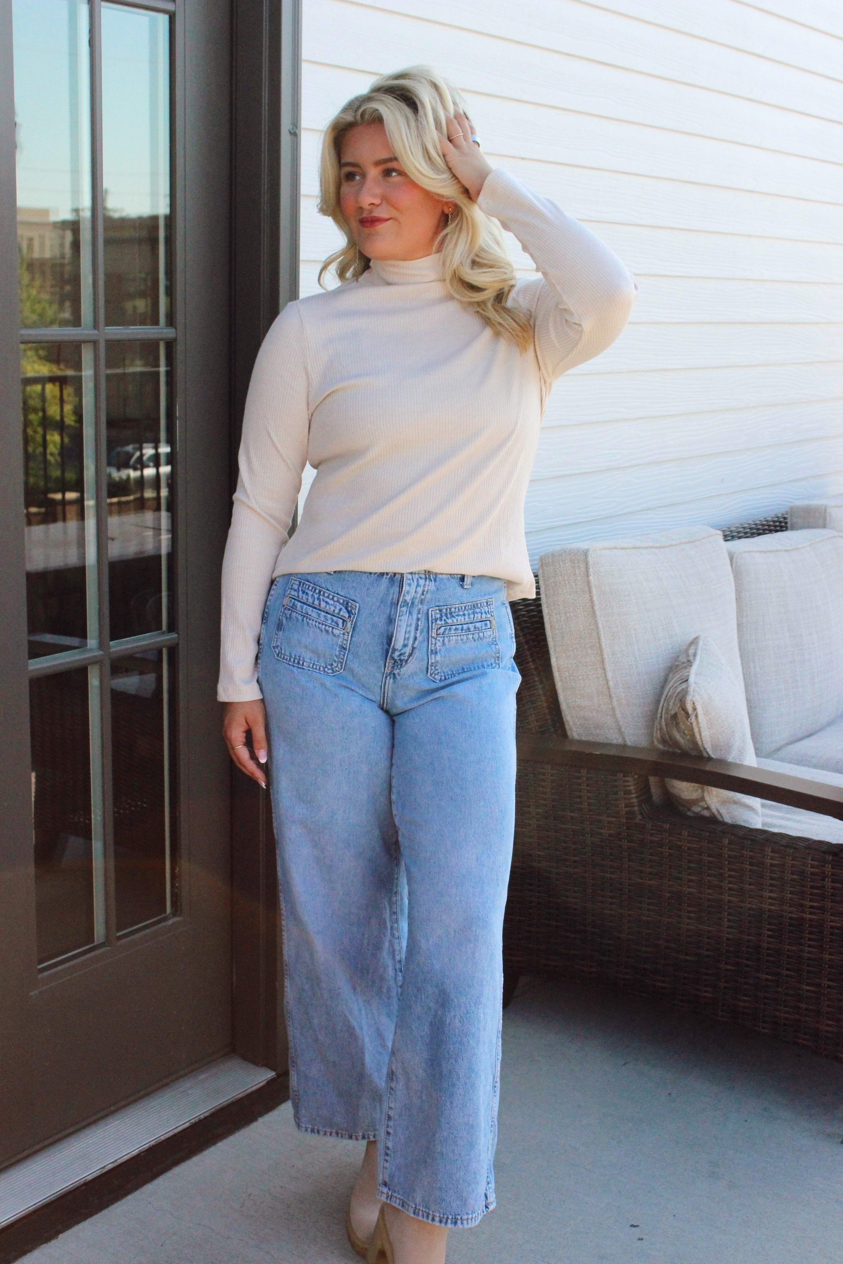 Campfire Turtleneck Ribbed Top