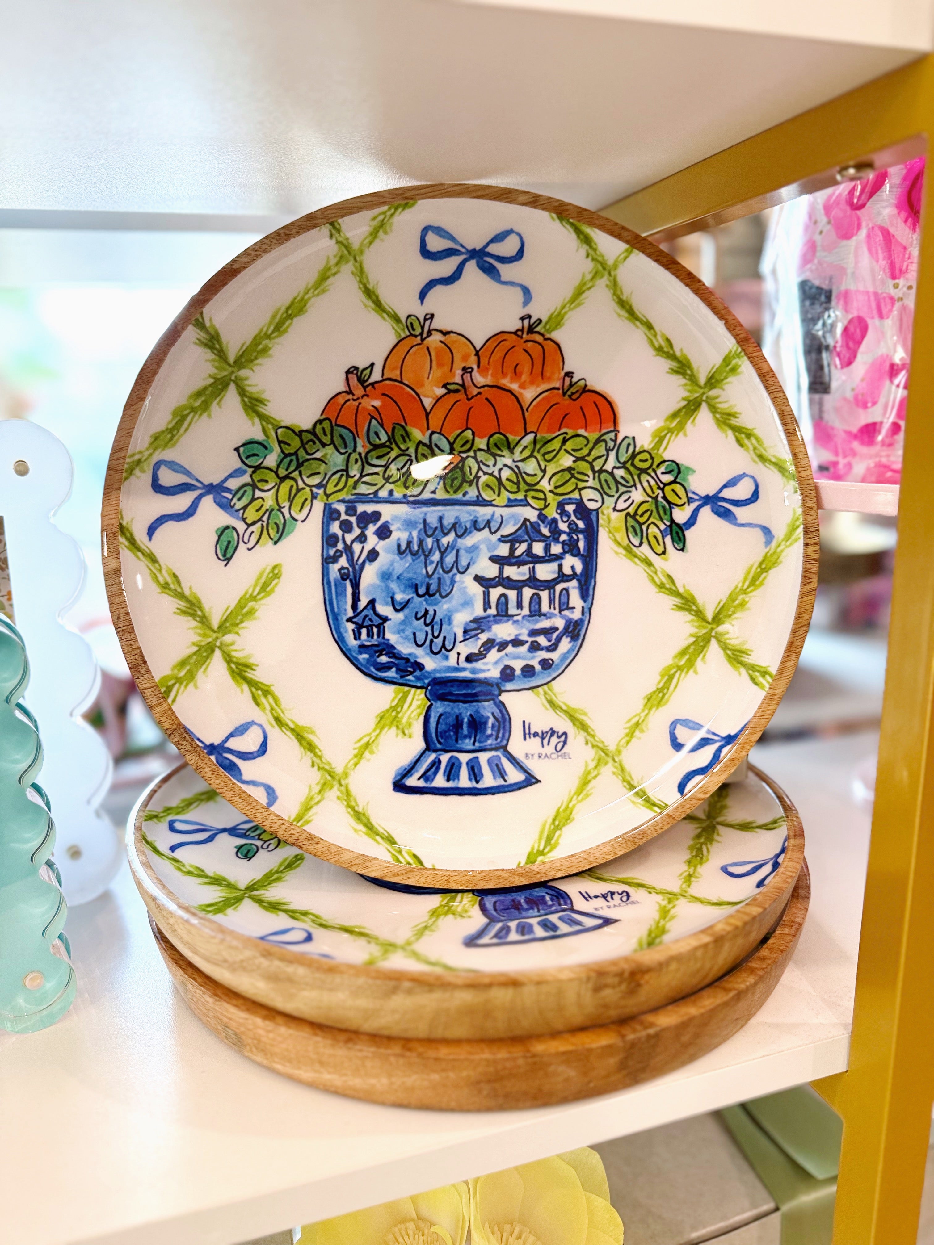 Thankfully Yours Topiary Wooden Plate