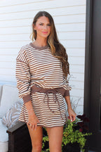 Stripe Me in Fall Skort Set