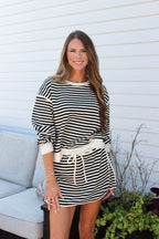 Stripe Me in Fall Skort Set
