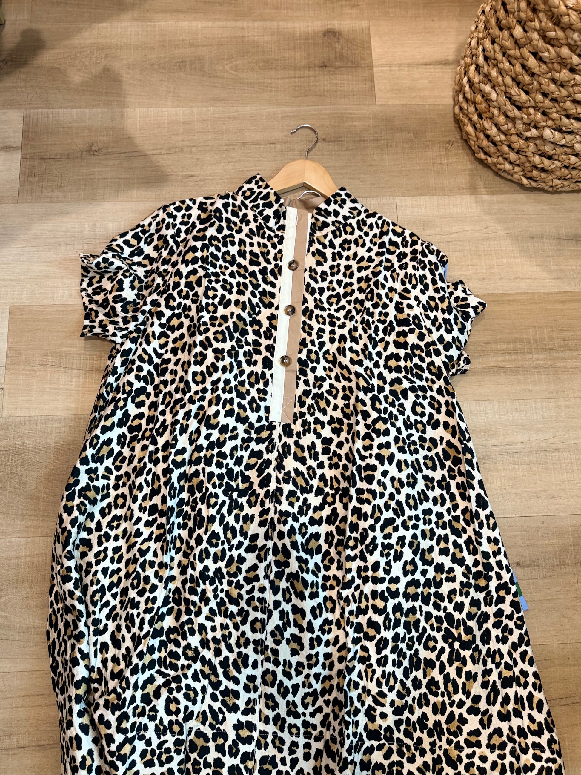 Camel Leopard Dress Plus