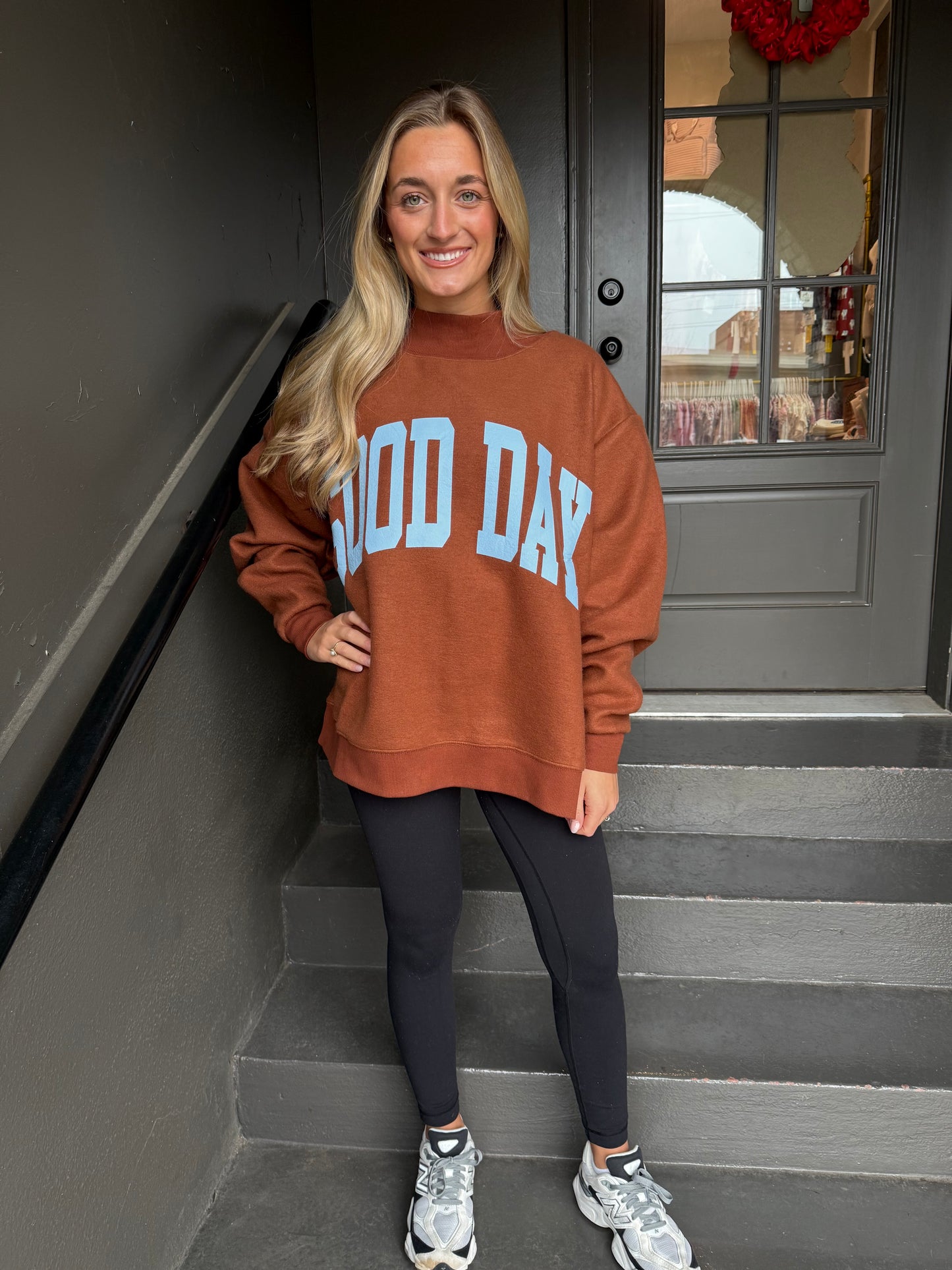 GOOD DAY* Reversible Mock Sweatshirt