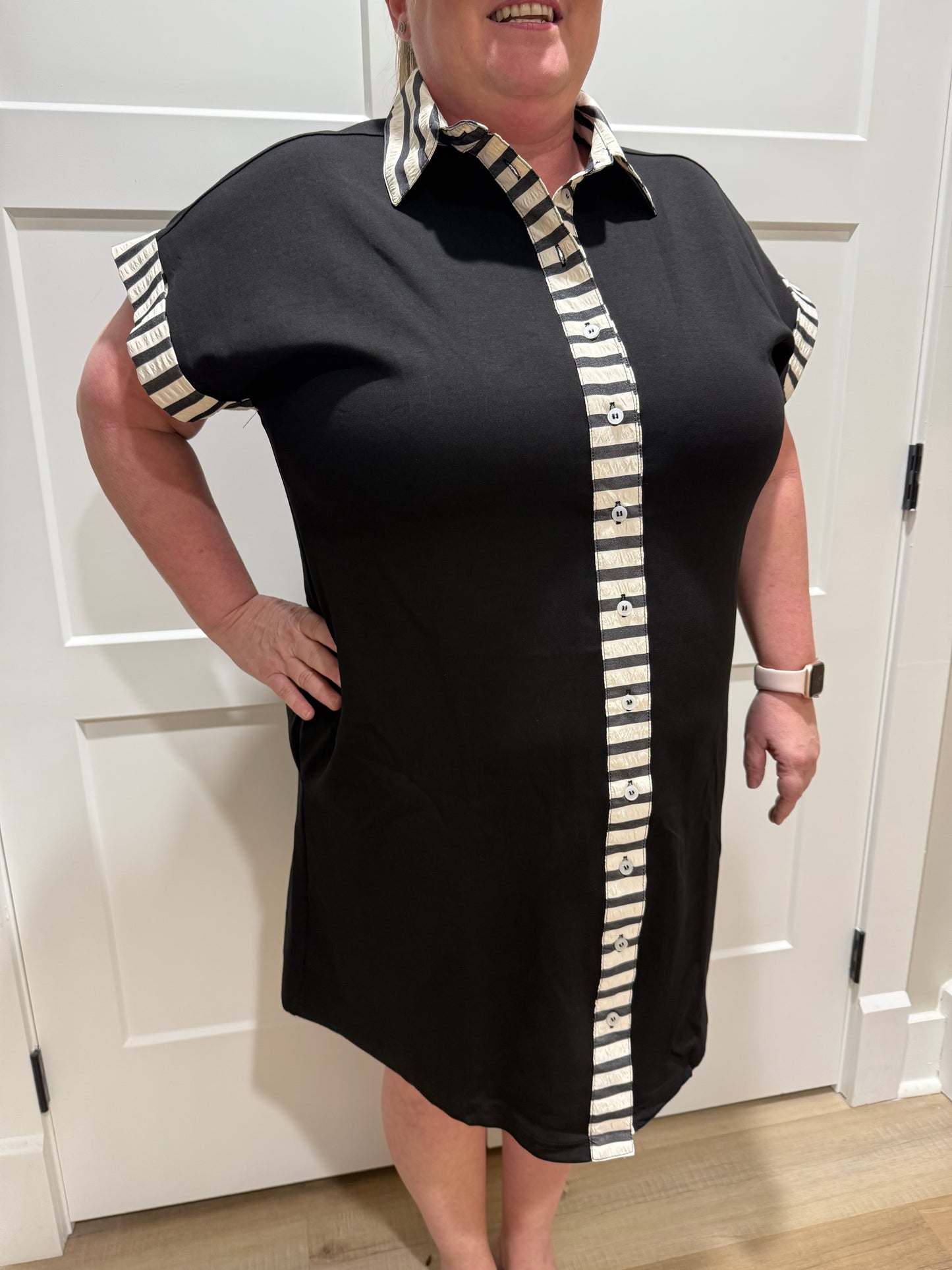 Clean Lines Button Up Dress