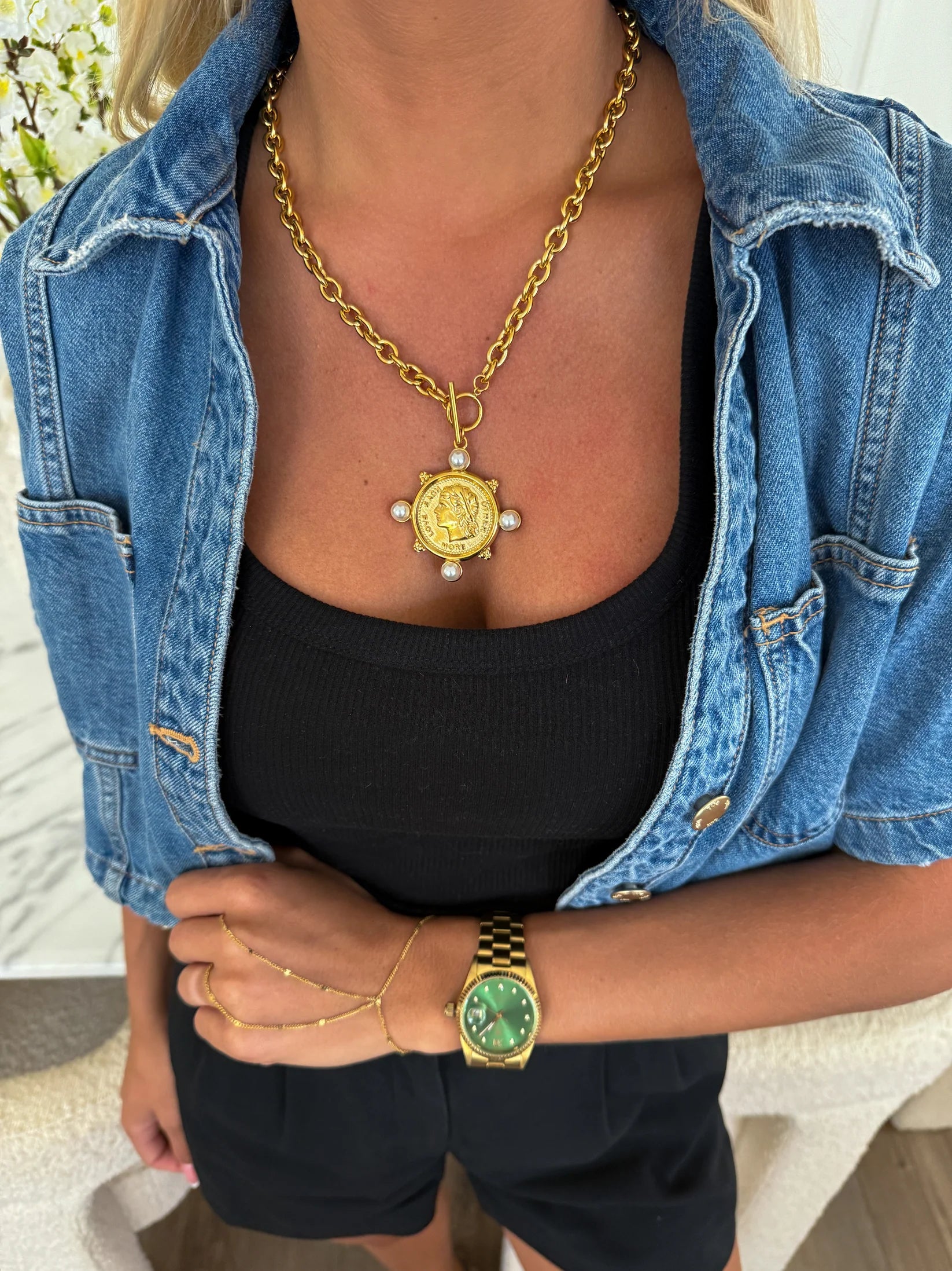 Chan Sutt Pearls - Pearl Coin Necklace