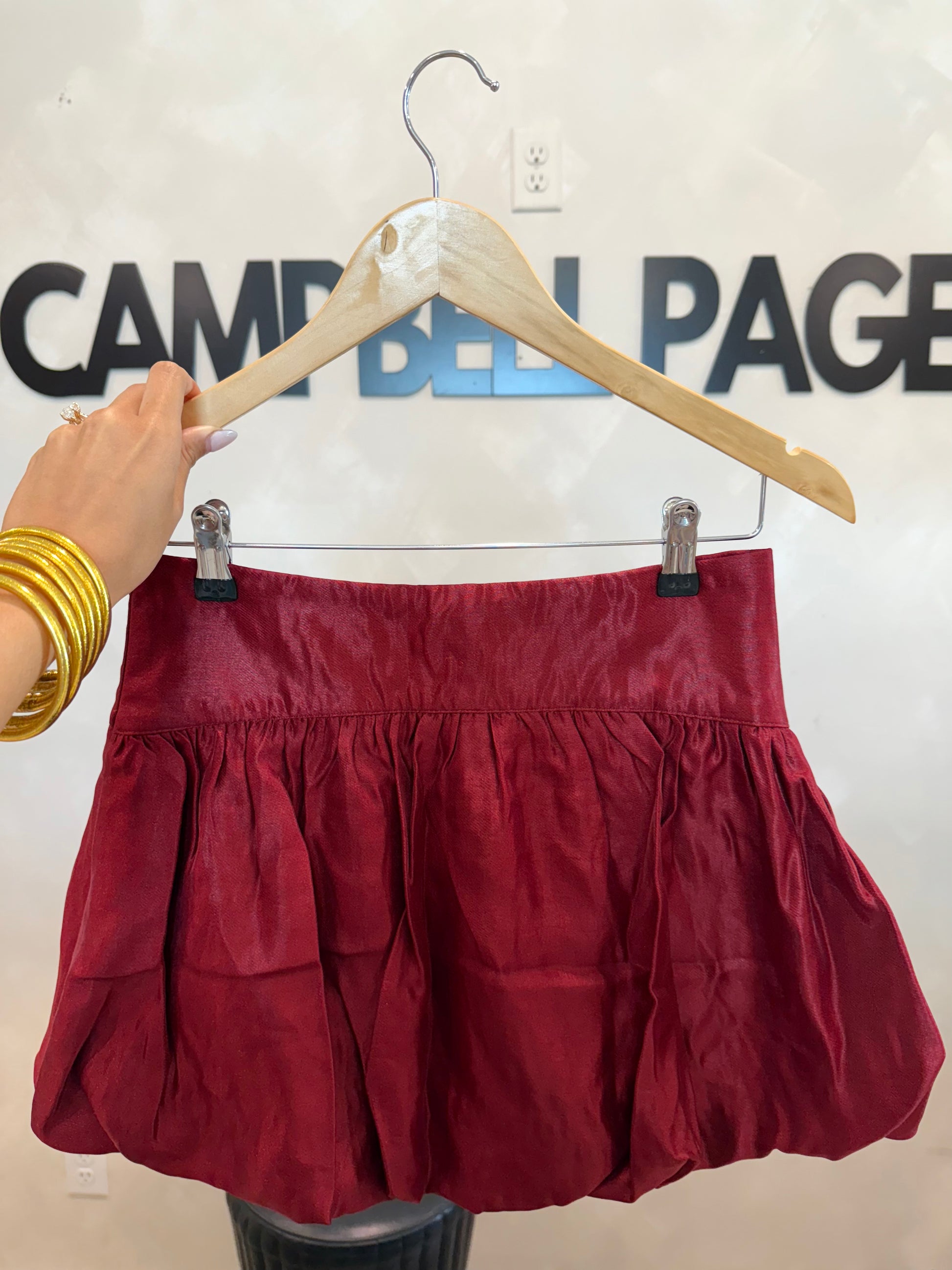 Crimson Bubble Skort