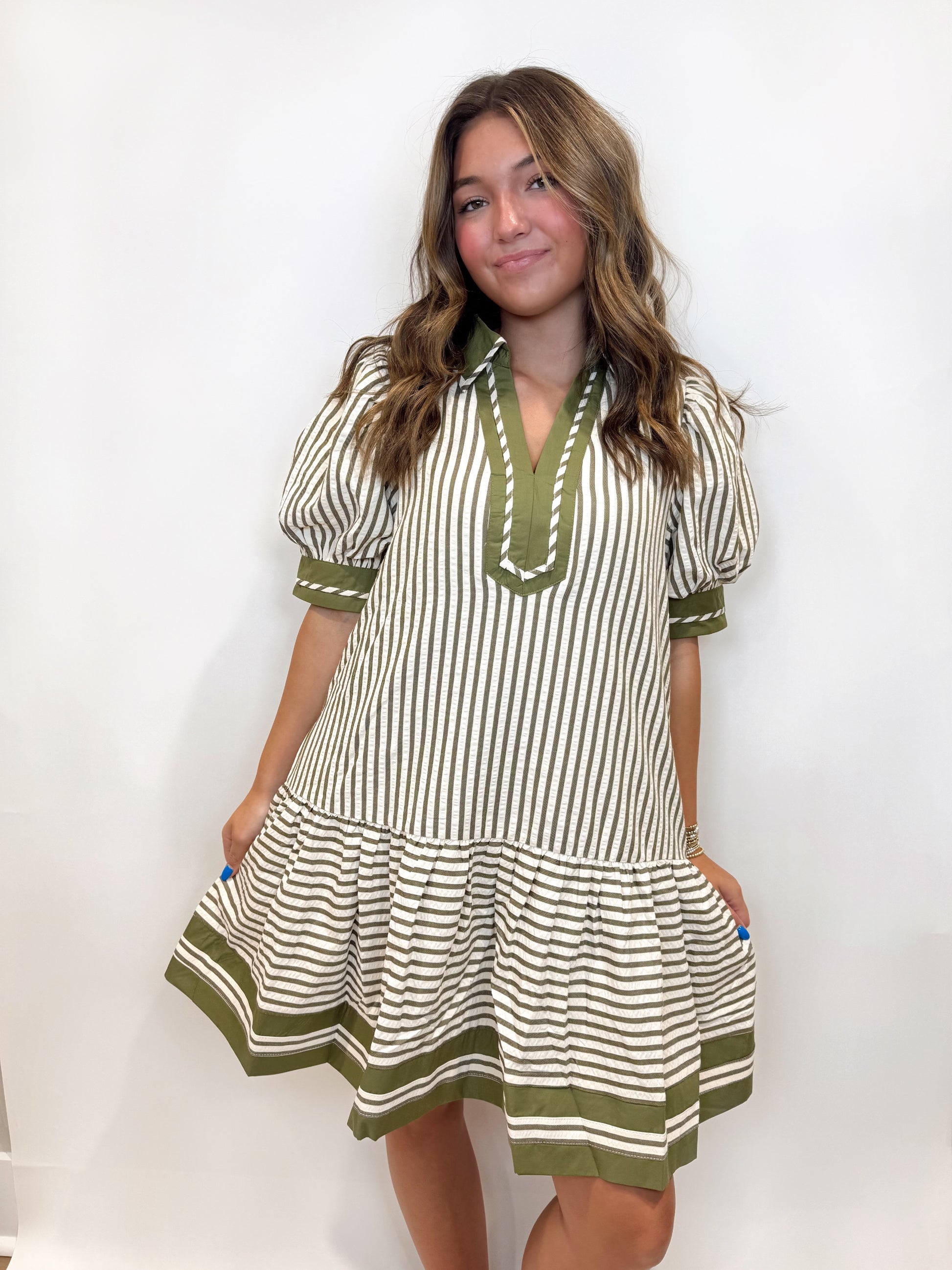 Amelia Striped Babydoll Dress