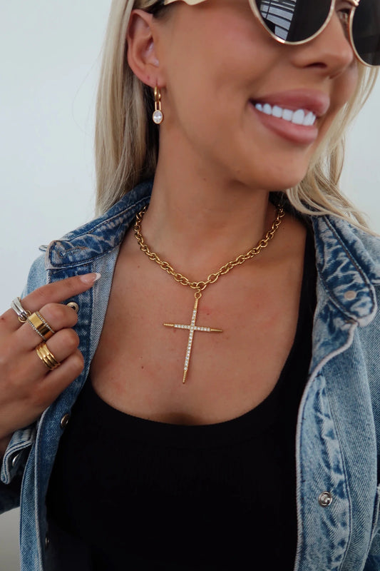 Chan Sutt Pearls Luxe Cross Necklace