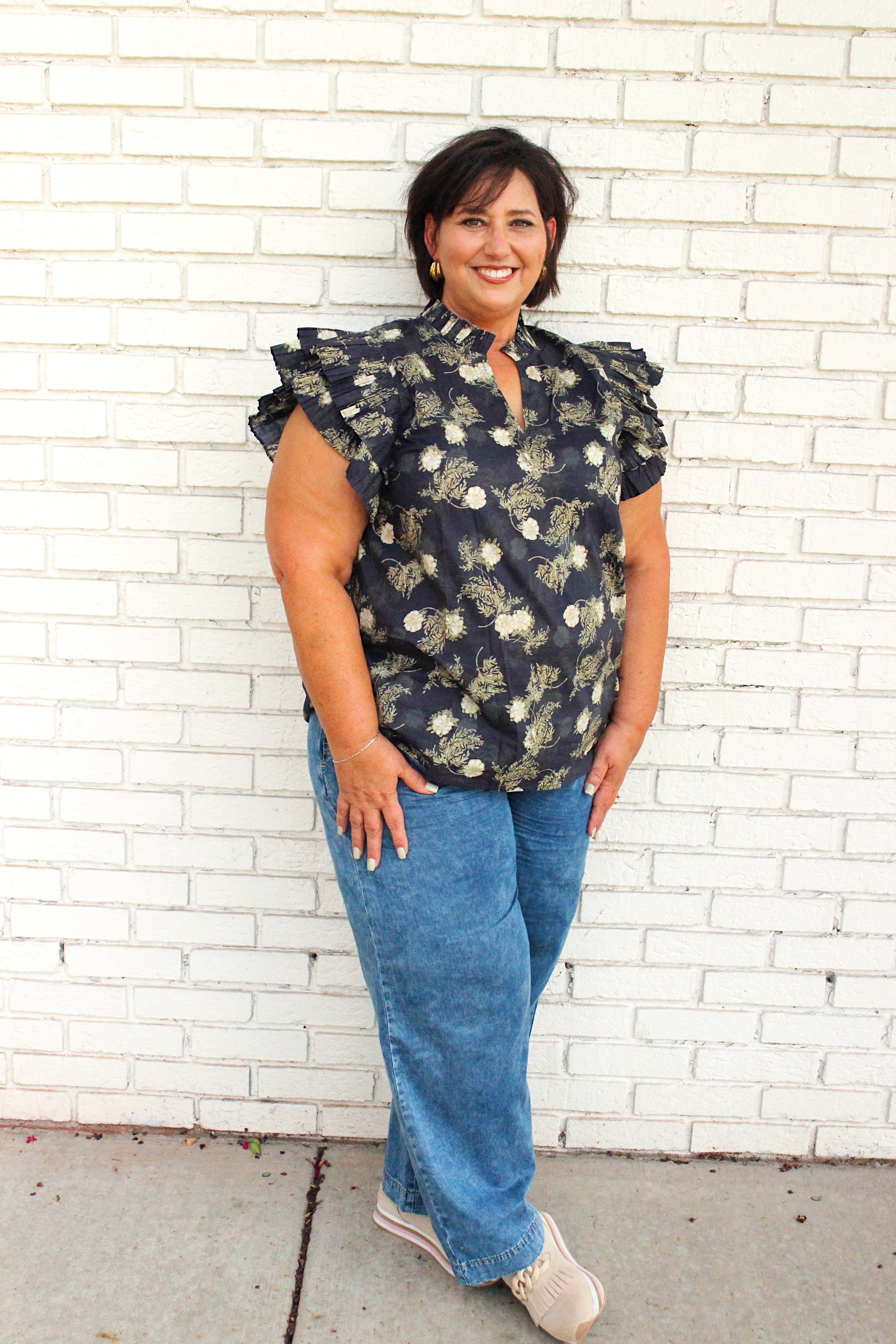 Fall Hydrangea Blouse Plus