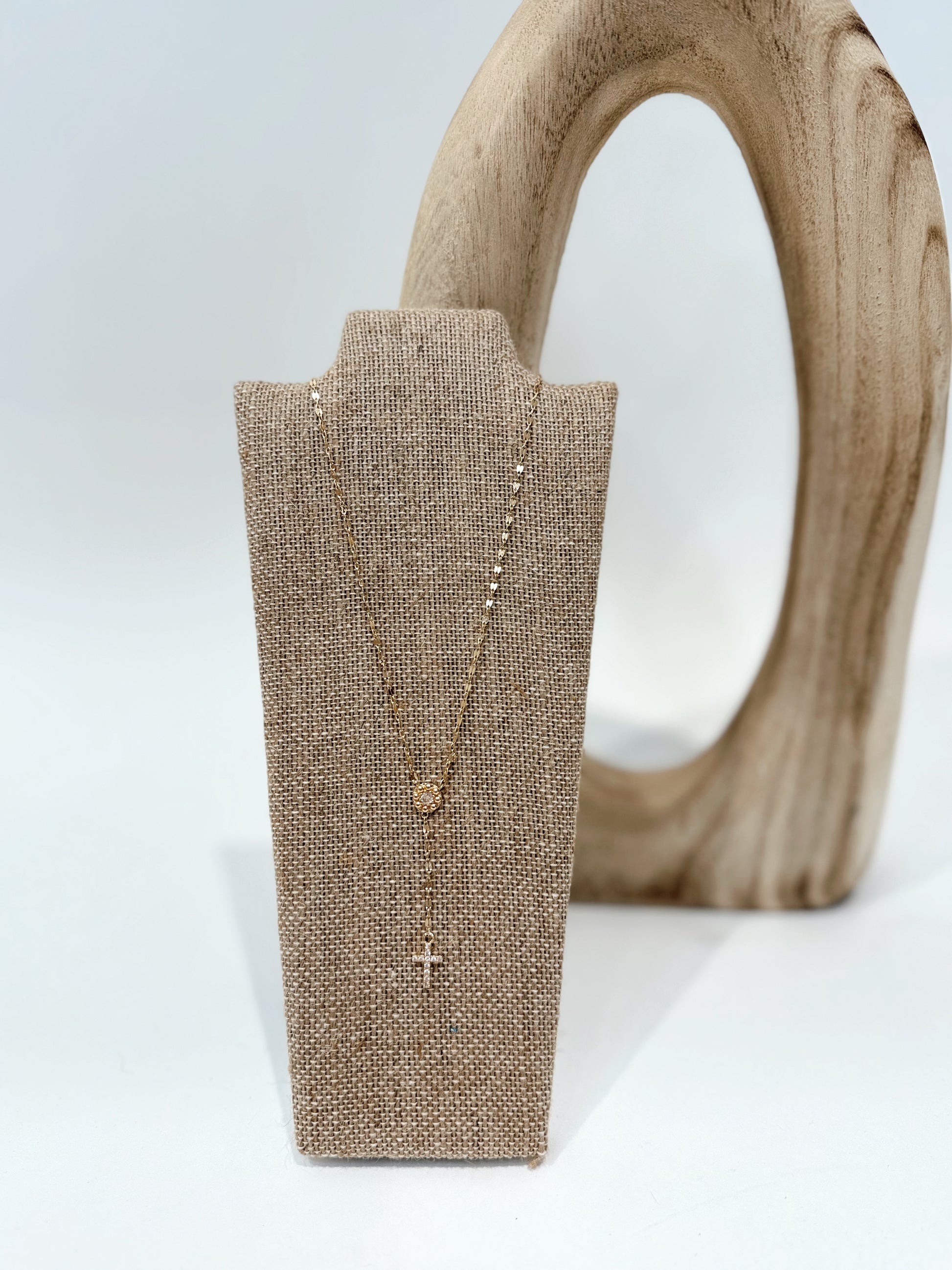 Caroline Hill - Violet Cross Y Necklace