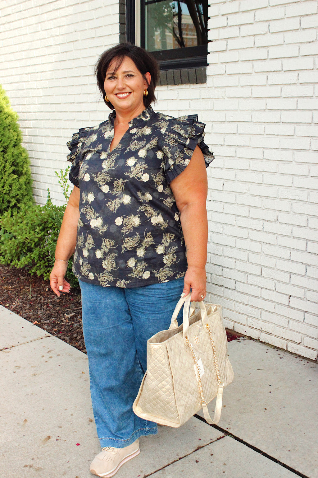 Fall Hydrangea Blouse Plus