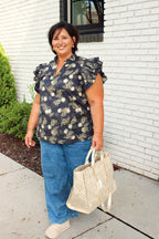 Fall Hydrangea Blouse Plus